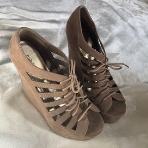Maurices Faux Suede Wedge Heels Size 10